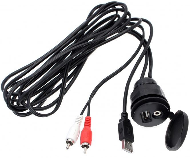 Hovedbilde Forlengerkabel med USB/AUX uttak
