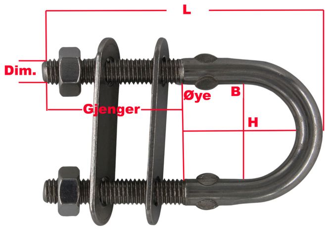 Hovedbilde U-bolt 10 x 90 mm