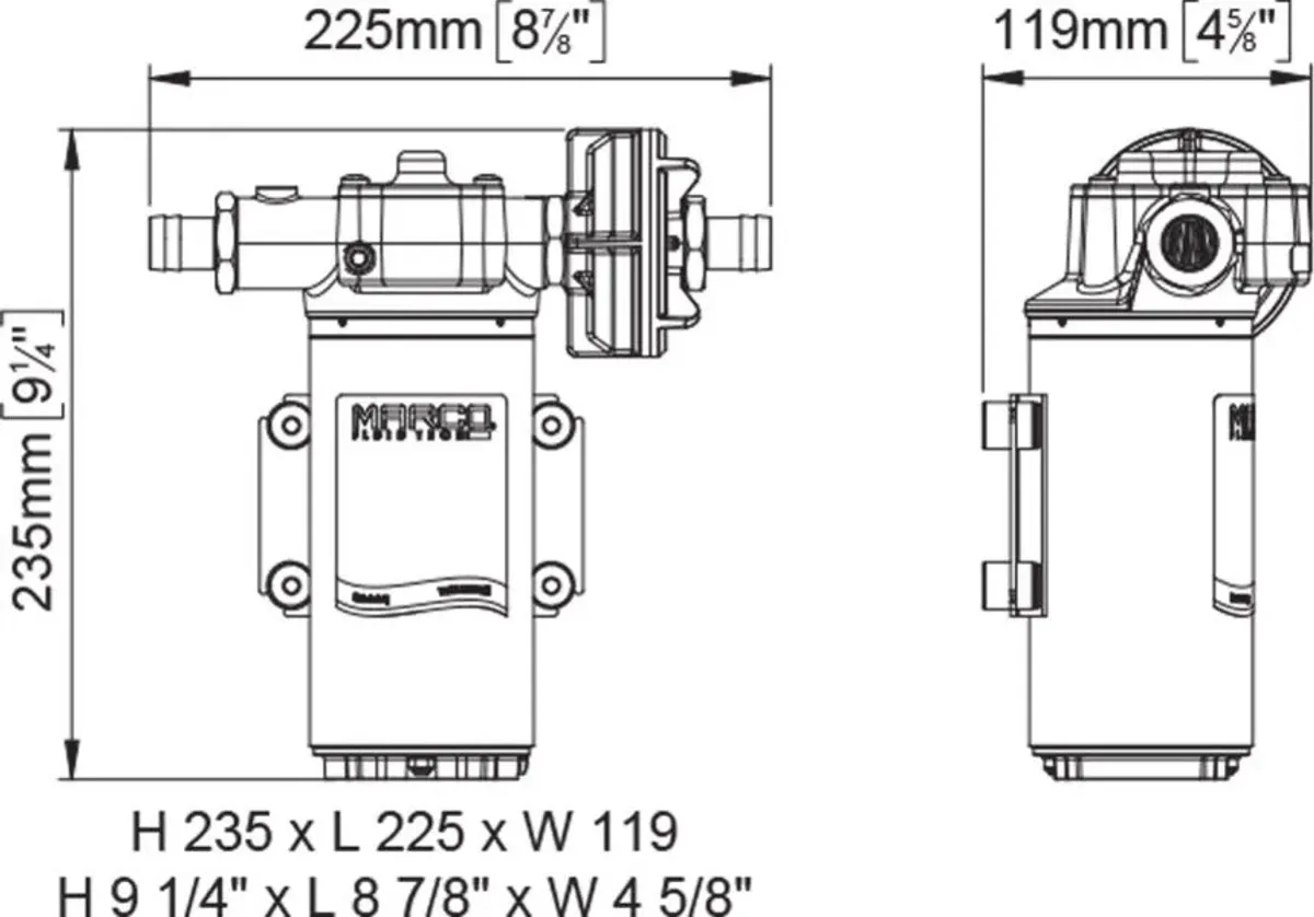 MARCO Tannhjulspumpe UP14 24V diesel