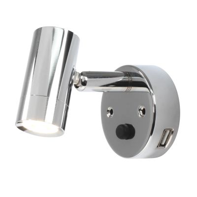 Nautilight Lampett Blank LED med USB 1A uttak 2W  8-30V
