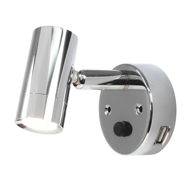 Hovedbilde Nautilight Lampett Blank LED med USB 1A uttak 2W  8-30V