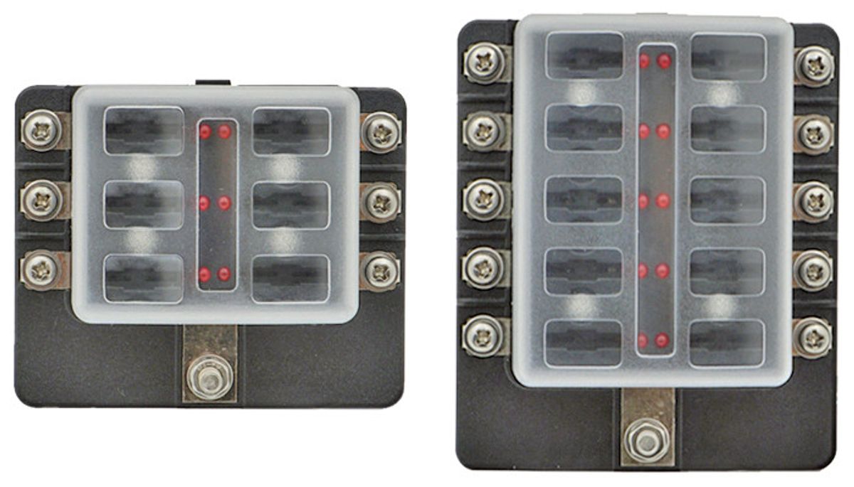 1852 Sikringsholder for 6 sikringer med LED indikator