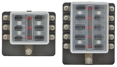  1852 Sikringsholder for 6 sikringer med LED indikator
